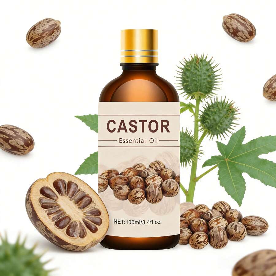 100ml/30ml/10ml Castor Oil Moisturizing Facial Oil, Smooth Skin Fragrance Skincare Oil, Pure Plant Extract Essential Oil - Castor Bean Aroma - View 1