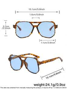 1副女士双梁飞行员时尚眼镜，复古玳瑁框，轻便，适合海滩派对，带眼镜盒 - 彩色 - 查看 11