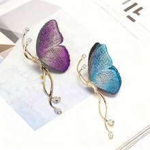 1 Stück Schmetterling Lässig Vintage Elegant Zinklegierung Bestickter vielseitiger Geschenkartikel für Date, Geburtstag, Jahrestag, Hochzeitsfeier, Accessoire für alle Jahreszeiten - Bestickte Schmetterlingsbrosche - Übersicht 2