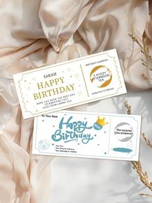 1/3张个性化生日刮刮卡，特别生日惊喜刮刮卡，适用于18岁、21岁、30岁、40岁、50岁、60岁、70岁生日，可定制文字，适合节日派对装饰、家居装饰、日常使用，可赠送亲朋好友，精美礼物，定制生日礼物，定制饰品 - 彩色 - 查看 7