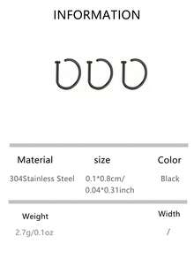 1pc/3pcs/5pcs Stainless Steel D-Shape Fake Nose Ring Jewelry, Piercing Accessory For Men Daily Wear And Parties - Multicolor - View 14