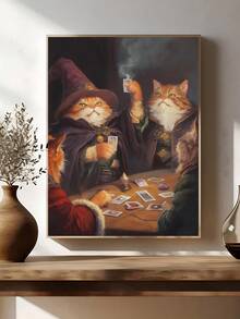 1 Tranh in hình mèo vui nhộn đang chơi đùa, tranh trang trí tường hình mèo phù thủy huyền ảo, tranh game hoặc quà tặng cho người yêu mèo, tranh in hình mặt trời và trăng lưỡi liềm cổ điển, tranh nghệ thuật thập niên 90, quà tặng lễ hội, trang trí phòng ngủ, phòng khách, văn phòng, nhà bếp, tranh nghệ thuật treo tường, trang trí nhà cửa, trang trí phòng, tranh canvas, tranh áp phích, tranh treo tường có khung, khung tùy chọn - Nhiều màu - Xem 4