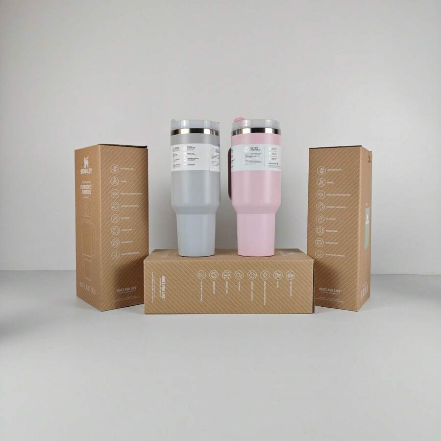 兼容史丹利大容量便携式双层真空保温瓶，适用于居家、办公、户外活动、露营、徒步、驾车和公路旅行，可重复使用，带盖和吸管，男女通用，是情人节和生日礼物的理想之选，包含吸管