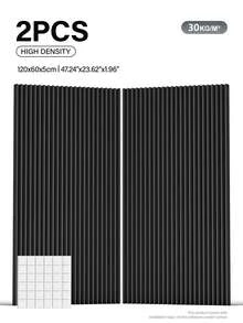 JIPO SPORT 2英寸厚楔形吸音泡沫板，1/2/3片装（47.24英寸 x 23.62英寸 x 1.96英寸），家庭影院/录音室隔音材料，降噪，阻燃设计，黑/白/灰三色可选 - 彩色 - 查看 16