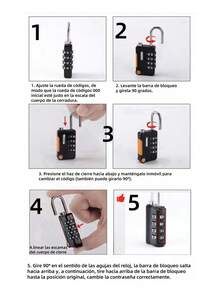 Tendencia2 Piezas Candados De Combinación 4 Ciritas 1.1inch Con Llave Plata + NegroCalidad premium - 1 - Ver 2