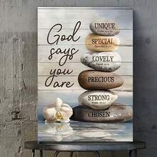 1pc Home Decor Poster, Indoor Decoration, Modern Home Decor Canvas Painting, Room Decoration, Living Room, Bedroom, Wall Art, Modern Art, Zen, Bible Verse, Frameless - Multicolor - View 5