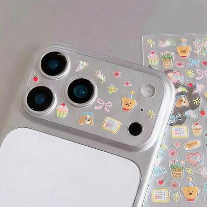 1 pieza Película protectora de espejo creativa DIY, adecuada para lente de teléfono y funda de 11 Pro/ 12 Pro/13 Pro/14 Pro/15 Pro/16 Pro/17 Pro