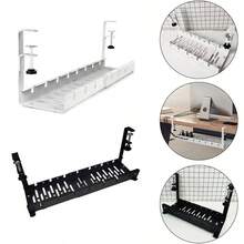 桌下线缆管理托盘 可扩展插座收纳架 电线电源线电源适配器支架 整理器 无需钻孔