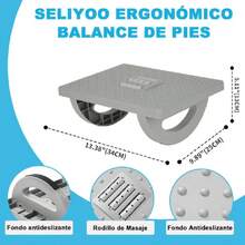 Reposapiés Debajo del Escritorio con Textura de Masaje y Rodillo, Taburete Ergonómico para Pies Inclinable, Reposapiés de taburete mecedora, Reposapiés con soporte de pies de masaje de pies, Gris,37543593 - Óxido marrón - Ver 2