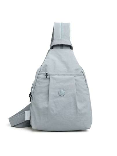 1 st. enfärgad nylonväska med dragkedja, avslappnad och trendig axelväska/crossbody-väska för män, lämplig för daglig pendling, arbete, skola, shopping och korta resor