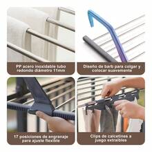 TendenciaTendedero Plegable Ropa Antepechos De Ventanas Y BañosCalidad premium - Gris - Ver 5
