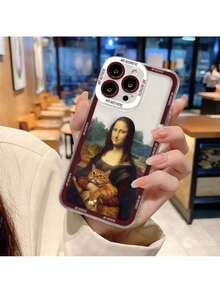 Étui de téléphone transparent personnalisé avec l'œuvre d'art "La Joconde" de David. Compatible avec les modèles 16E, 16, 15, 14, 12, 13, 11 Pro, 8, 7, SE, Plus, X, XR, XS Max. Également compatible avec les modèles Galaxy S17 Pro, S17 Pro Max, S17. - NCCLR05 - Voir 2