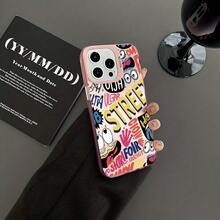Funda de Teléfono con Graffiti Divertido Compatible con  17 16e 16 15 14 13 12 11 Mini Pro Max Air X XR XSMAX 8 7 Plus, Cubierta Trasera Mate a Prueba de Golpes, Uso Diario, Funda Protectora a Prueba de Golpes, Diseño de Graffiti, Carcasa Ligera, Moldeo por Inyección, Usuario Casual, Usuario de - Colores mixtos - Ver 6