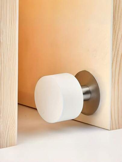 Durable Self-Adhesive Rubber Door Stopper With Stainless Steel Base - Noise Reducing Wall Protector And Bumper Guard, Suitable For Home And Office, Black And White Options, Wall Protection/Minimalist Design/ Door Catch, Door Stopper Wall Protection Device