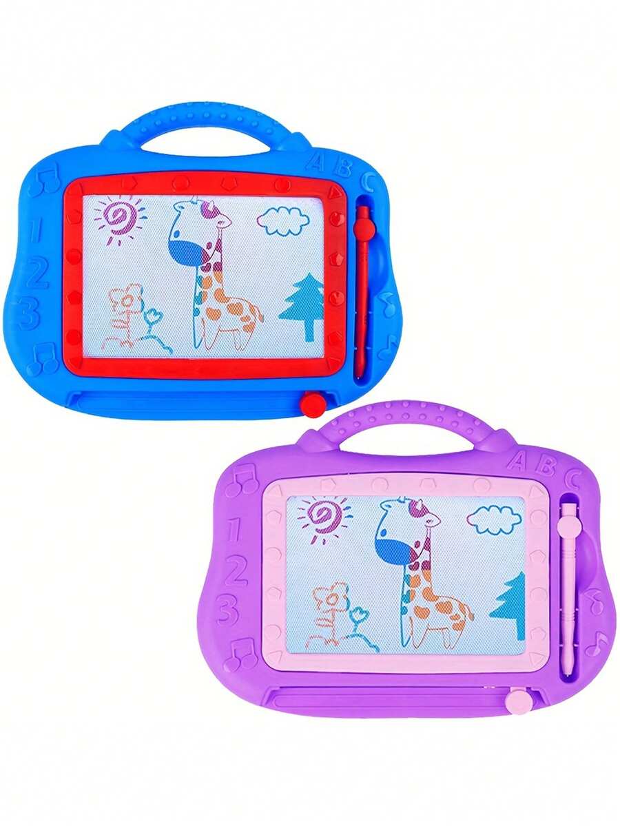 1pc Reusable Children's Doodle Board - Portable Drawing And Writing Board, Colorful, Easy To Erase, Worry-Free Play - Multicolor - View 1
