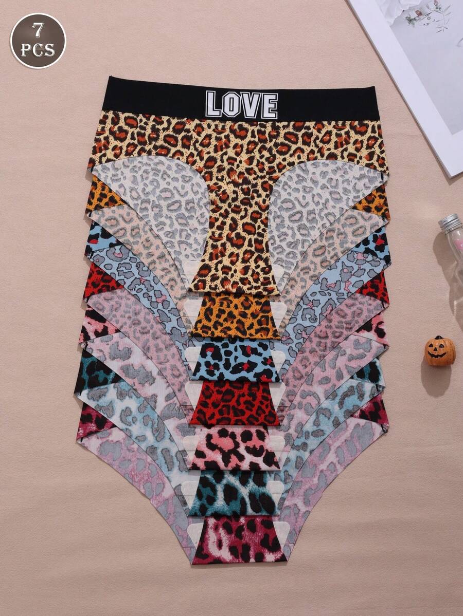 7 chiếc/gói Quần lót bikini nữ thời trang & thoải mái nhiều màu sắc - Nhiều màu - Xem 1