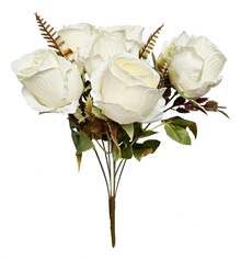 TendenciaRamo De Rosas Flores Artificiales Con Follaje Decorativa Blanco RosaCalidad premium - 1 - Ver 4