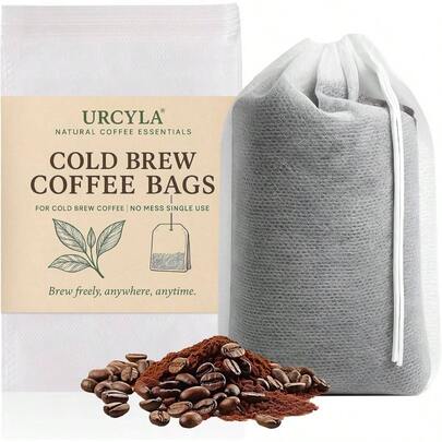 Cold Brew Bags, 120 Count Cold Brew Coffee Bags, 4x6 Inch Disposable Fine Mesh Drawstring Pouches, Fits Jars French Press, Tea, Herbs Spices