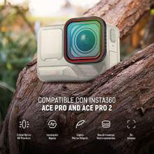 CPL Filtro Compatible con Insta360 Ace Pro Insta 360 Ace Pro 2, Action CAM Objetivo Accesorios NO Compatible con Versión Actualizada del Protector Lente Octogonal Redondo Rediseñado, FL-C19,37542912 - Naranja Quemada - Ver 2