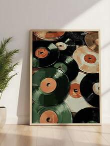 1张抽象中世纪风格复古黑胶唱片海报，现代DJ海报，音乐爱好者礼物，哑光海报，复古墙饰，DJ复古非洲灵魂音乐墙面装饰，节日礼物，卧室装饰，客厅装饰，办公室装饰，厨房装饰，墙面艺术，墙面装饰，家居装饰，房间装饰，帆布墙面艺术，海报，带框墙面艺术，可选画框 - 彩色 - 查看 7