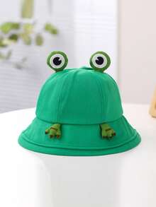1pc Frog Cartoon Bucket Hat, Outdoor Sun Protection Hat, Cute & Funny Versatile Cap - Multicolor - View 3