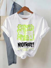 Vintage Nightmare Before Christmas T-Shirt T Shirt  Women Unisex Tshirt SY886-3 - 白色4 - 查看 2