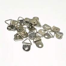 100pcs (50pcs Hooks + 50pcs Screws) Triangle Metal Photo Frame Hooks With Screws, Wall Mounted Frame Hangers For Art Display, Small Hanging Rings And Hooks