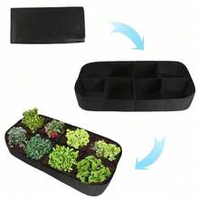 Garden Planting Bag Multi-Gird Felt Growing Bag Rectangle Planting Nursery Pot Vegetable Tomato Potato Planting Container Plant - Black - View 9
