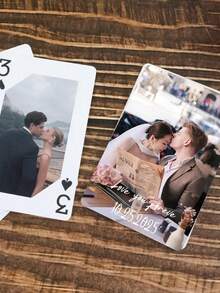 Personalized Custom Photo & Text Playing Cards, Valentine's Day Gift, Custom Couple Photo Poker Set, Romantic Valentine's Present, Custom Name Date Playing Cards, Entertainment Accessory, Multi-Functional, Highly Decorative, Reusable, Exquisite & Stylish, High-Quality, Colorful, Modern, Customizable, Personalized, Unique, Ideal Gift For Lover/Partner - Multicolor - View 4
