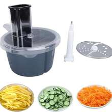 1 Set Kitchen Food Processor Container Cutting Blade Kit, Electric Vegetable Cutter Accessories High-Efficiency Vegetable Slicer Attachments Compatible With Thermomix TM5 TM6 - White and Black - View 9