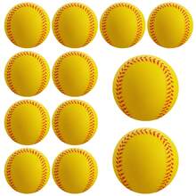 Soft Baseball, PU Baseball, Foam Baseball, Elastic Ball, PU Foam Solid Stress Ball, Smooth Stress Relief Ball, High Elastic Waterproof High Polymer Material Squeeze Toy, Foam Ball - Yellow - View 2