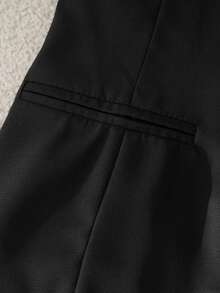 New Fashionable Waistcoat, Casual Versatile Office Top Jacket, Solid Color Button Closure, Suitable For Spring, Summer, Autumn Black - Black - View 4