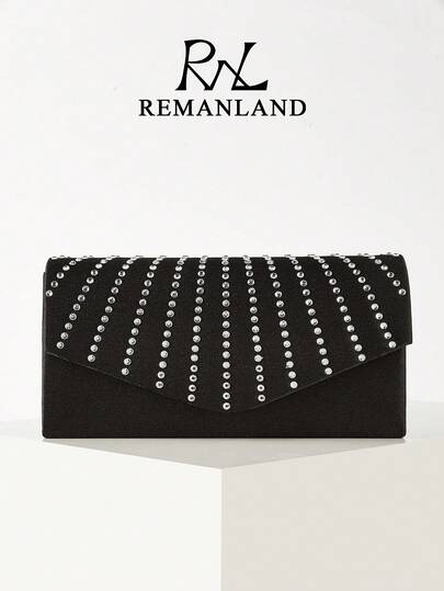 REMANLAND Sparkling And Fashionable Women's Handbag, Gorgeous And Elegant Evening Gown Bag, Rhinestone Pleated Party Bag, Suitable For Women's Parties, Weddings, Dinners, And Banquets. Suitable For Women's Parties, Weddings, Dances, Dinners/Banquets, It Is The Best Gift For Women