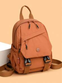 1个纯色尼龙面料拉链休闲时尚男士单肩包/斜挎包，适合日常通勤、工作、上学、外出、短途旅行，可装手机、纸巾和其他日常必需品。