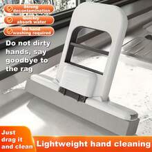 Multifunctional Mini Mop - Adjustable, Suitable For Both Dry And Wet Cleaning, Applicable To Kitchen, Living Room, Bathroom And Car Windows. - White and Black - View 2