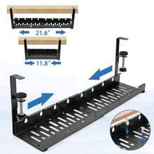 桌下线缆管理托盘 可扩展插座收纳架 电线电源线电源适配器支架 整理器 无需钻孔