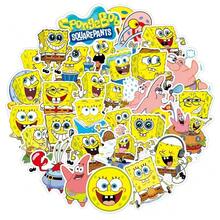 SpongeBob SquarePants 50 PIEZAS Pegatinas de Grafiti Lindas, Calcomanías Decorativas de Dibujos Animados para Fundas de Teléfono, Diarios, Vasos de Agua, Maletas y Artículos Diarios, Decoración DIY, Regalo para Amigos, Navidad, Halloween, Fiestas y Cumpleaños - Multicolor - Ver 4