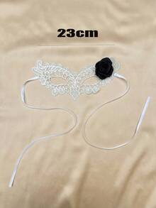 1件装女士/女孩蕾丝蝴蝶半脸面具，白色蕾丝面具，派对面具，亲子款，成人女性个性化面具，化装舞会面具 - 白色 - 查看 7