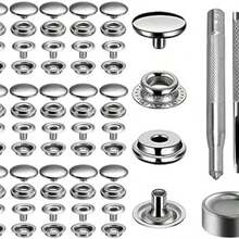 Leoon Kit de 240 piezas de broches de presin de acero inoxidable, BetterJonny, botones a presin de 15 mm, con 3 herramientas de ajuste y caja de almacenamiento para lonas de botes, bolsos, cuero - como se muestra en la figura - Ver 2