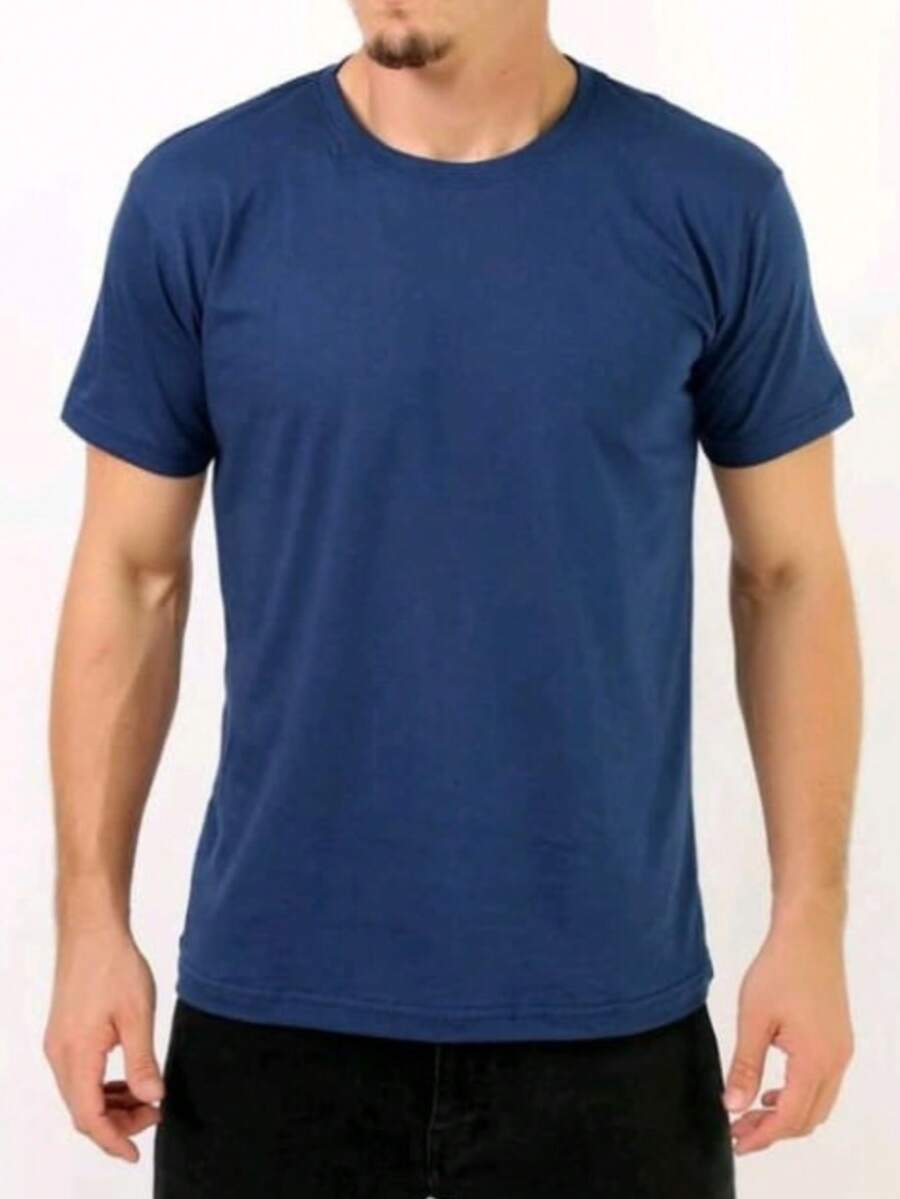 Basic Casual Shirt For All Occasions. Men's T-Shirt, 30.1 Thread Count, Lightweight, Soft Fabric With Good Drape And Durability, 100% Cotton. - 水鴨藍 - 查看 1