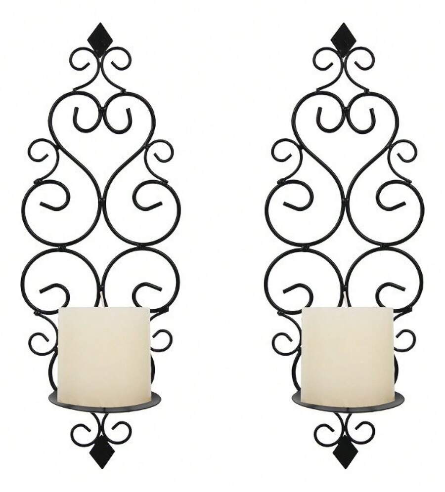 Wall Sconce Candle Holders - Black - View 1