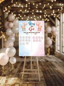 Party Game Gender Reveal Poster Shower Supplies Atmosphere Decoration Props For Boys Or Girls Anniversary Gift Party Decoration Happy Birthday Party Wedding Gift Bridal Shower Party Voting Poster - Shape - View 1
