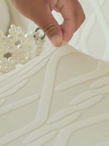 4 piezas Funda elástica gruesa de jacquard para silla, desmontable y lavable, con bordes elásticos envueltos en la parte inferior, adecuada para familias con mascotas, y apta para restaurantes, cocinas, banquetes de bodas y decoración del hogar - Beis - Ver 7