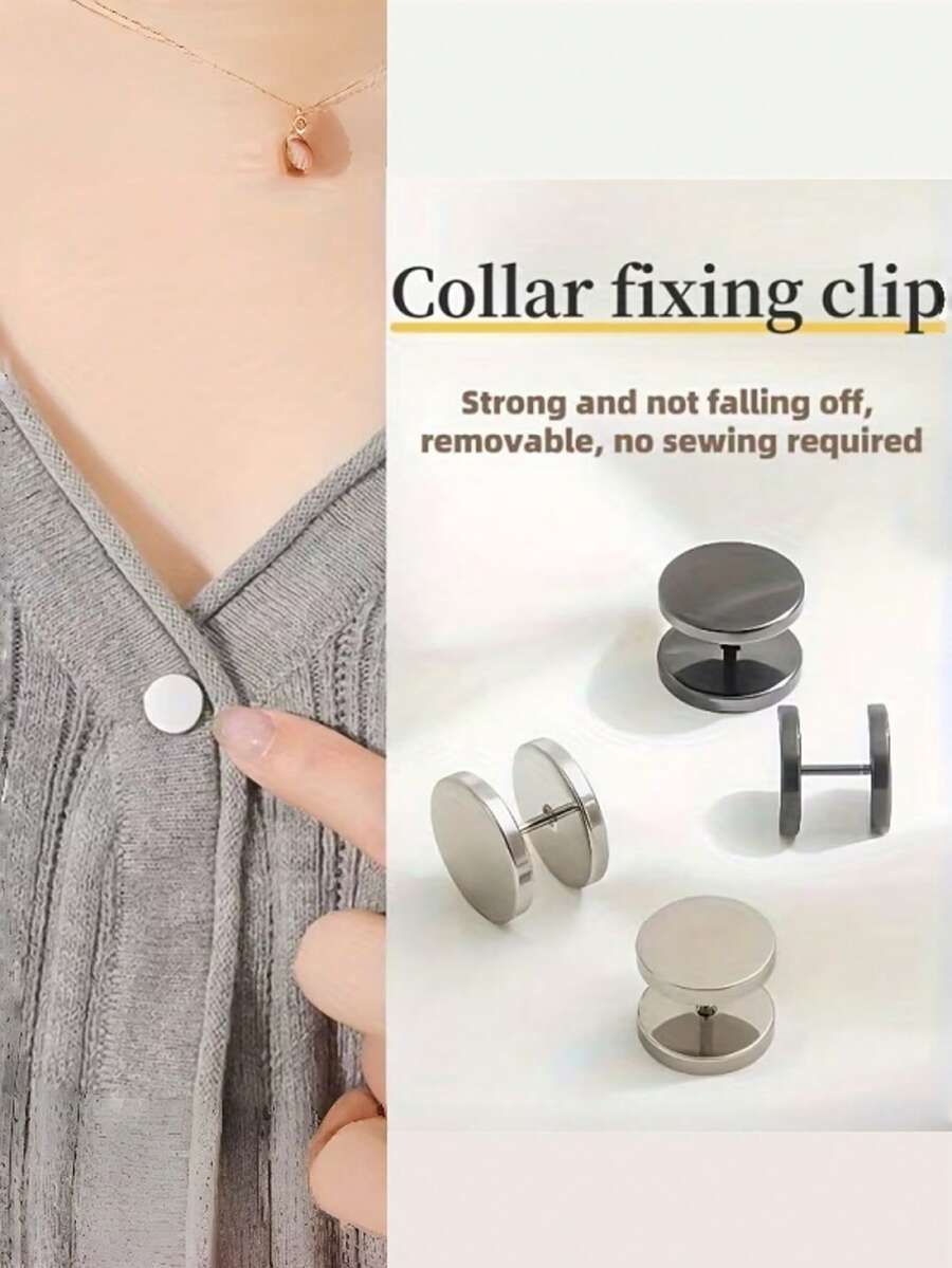 2/4 pièces Clips spiralés sans couture - Clips de manchette en métal amovibles, convenant aux pulls, jupes, ourlets de pantalon | Couleurs mélangées | Boutons décoratifs de mode pour cols, poignets et retouches de vêtements, clips pour vêtements, fixateurs d'ourlet, design de clip minimaliste, clips pour tissus