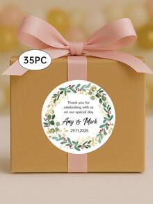 35 Stück personalisierte Hochzeit Dankeschön Aufkleber - 17 Stile, Gastgeschenk Aufkleber, Party Gastgeschenk Etiketten, Süßigkeitenverpackung Aufkleber, Hochzeit Umschlag Siegel - Einfach zu verwenden, wasserfest, personalisierter Schmuck, personalisierte Geschenke, personalisierte Hochzeit, angepasste Aufkleber, Heim Erfrischung, Weihnachtsdekoration, für Einweihungsparty