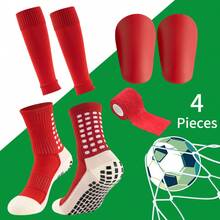1 Set Football Leg Warmers, Shin Guards, Sports Bandage, Field Equipment - Breathable Anti-Slip Dotted Football Leg Warmers - Multicolor - View 15
