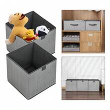 TendenciaCaja Almacenamiento Ropa Organizador Plegable Tela Multiusos Gris Cesta No Tejida Del Almacenamiento Del Juguete Del CuartoCalidad premium - 1 - Ver 1