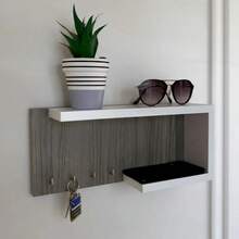TendenciaPorta Llaves Repisa De Pared Minimalista LlaveroCalidad premium - Gris Cenizo - Ver 7