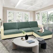 MAXIJIN Velvet Stretch Couch Cushion Covers Soft Loveseat Cushion Cover Replacement Sofa Seat Cushion Slipcovers RV Protector With Elastic Bottom (1 Piece Loveseat Cushion Cover, Pea Green) - PeaGreen - Xem 8