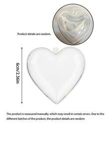 12个植绒心形圣诞球，植绒心形爱心装饰，心形装饰品，情人节装饰，新年装饰，家居节日派对装饰，情人节家居悬挂装饰，情人节装饰品，节日婚礼，情人节礼物（红色、粉色、白色） - 彩色 - 查看 12